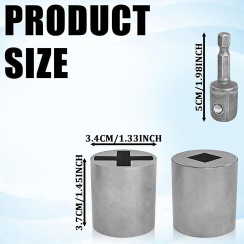 3PCS Universal Jack Socket Adapter for Hand Drill with 1/2 Inch Socket Adapter Bit, Heavy-Duty Socket Converter, Quick Scissor Jack Drill Adapters for Car, Easy Car Tire Change Tool in Kuwait