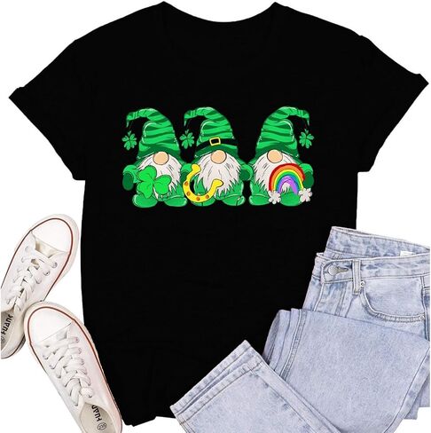 Womens St Patricks Day Shirt Lucky Shamrock Paddy's Day T-Shirt Irish Clover Tee Tops in Saudi Arabia