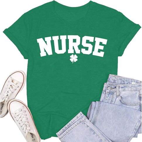 Womens St Patricks Day Shirt Lucky Shamrock Paddy's Day T-Shirt Irish Clover Tee Tops in Saudi Arabia