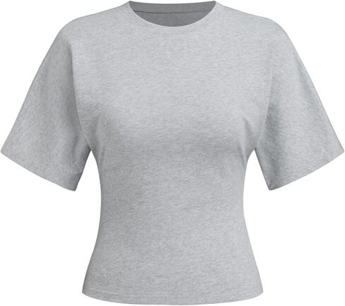 CIDER Women's Tops Crew Neck Short Sleeve T-Shirt Basic Tees Slim Fit Cotton Summer Casual T Shirt in Saudi Arabia