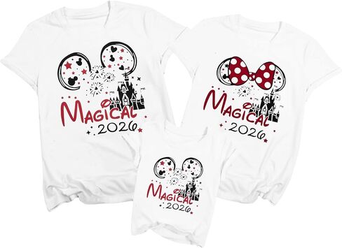 LUKYCILD Magical Family Matching Shirts 2026 Magic Kingdom Outfit Summer Graphic Tee Tops Vacation Trip Clothes T-Shirt in Saudi Arabia