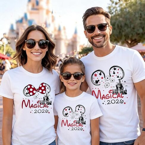 LUKYCILD Magical Family Matching Shirts 2026 Magic Kingdom Outfit Summer Graphic Tee Tops Vacation Trip Clothes T-Shirt in Saudi Arabia