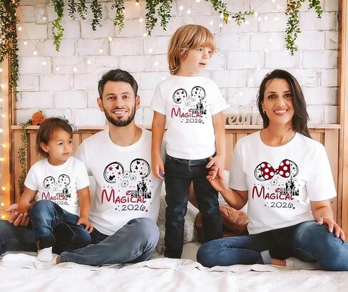 LUKYCILD Magical Family Matching Shirts 2026 Magic Kingdom Outfit Summer Graphic Tee Tops Vacation Trip Clothes T-Shirt in Saudi Arabia