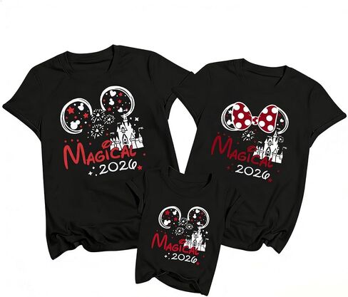 LUKYCILD Magical Family Matching Shirts 2026 Magic Kingdom Outfit Summer Graphic Tee Tops Vacation Trip Clothes T-Shirt in Saudi Arabia