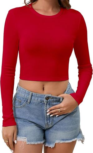 Abardsion قميص قطني بكم طويل المحاصيل القمم للنساء Y2K 2026 ملابس الربيع الملابس سليم قمصان مناسبة in Kuwait