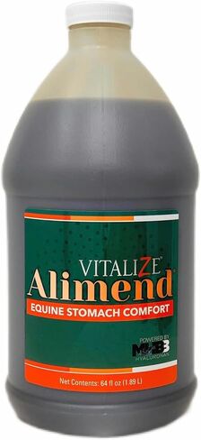 Vitalize Alimend - Horse Gastric & Equine Ulcer Support Solution, Horse Probiotics & Digestive Supplements Alternative, Horse Weight Gain Supplement, 128 Fluid Ounce (3785ml) in Kuwait