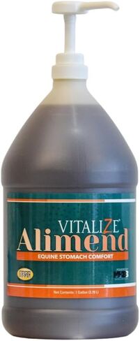 Vitalize Alimend - محلول لدعم قرحة المعدة والخيول، بديل البروبيوتيك والمكملات الهضمية للحصان، مكمل لزيادة وزن الحصان، 128 أونصة سائلة (3785 مل) in Kuwait