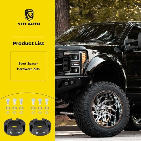 YHTAUTO طقم رفع التسوية الأمامية مقاس 2.5 بوصة متوافق مع 2019-2023 Ford Ranger، 4WD/RWD، طقم تسوية تعليق فواصل الألومنيوم مع مجموعة أدوات مكونة من 2 in Kuwait
