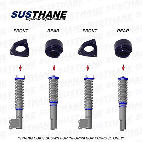 Complete Levelling Lift Kit 40mm /1.6" Spacers for Front Strut & Rear Coil Springs in High-grade Polyurethane PU Left & Right - fits TUCSON 2015 2016 2017 2018 2019 2020 2021 2022 (3rd gen) in Kuwait