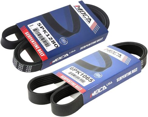 MOCA 5PK1280 6PK1065 أحزمة سيربنتين متوافقة مع 1996-2000 لنيسان باثفايندر 3.3L، 1997-2000 لإنفينيتي QX4 3.3L تكييف الهواء، المولد ومضخة المياه in Saudi Arabia