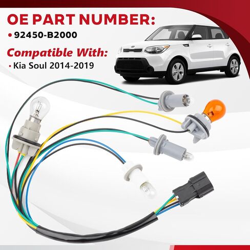 Tail Light Socket Wire Harness Connector, Brake Light Pigtail Fit for Kia Sorento 2014 2015 Replace OE 92480-1U500 with Bulb in Saudi Arabia