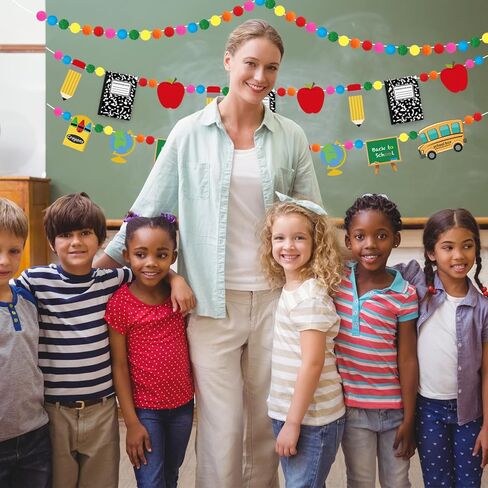 3 قطع من Doumeny لافتة كرة من اللباد للعودة إلى المدرسة، قلم رصاص من Apple Notebook، لافتة من اللباد للترحيب بالعودة إلى المدرسة، لافتة زينة للفصل الدراسي للمنزل، اليوم الأول من لوازم الحفلات المدرسية in Kuwait