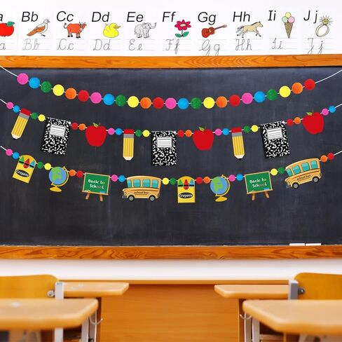 3 قطع من Doumeny لافتة كرة من اللباد للعودة إلى المدرسة، قلم رصاص من Apple Notebook، لافتة من اللباد للترحيب بالعودة إلى المدرسة، لافتة زينة للفصل الدراسي للمنزل، اليوم الأول من لوازم الحفلات المدرسية in Kuwait