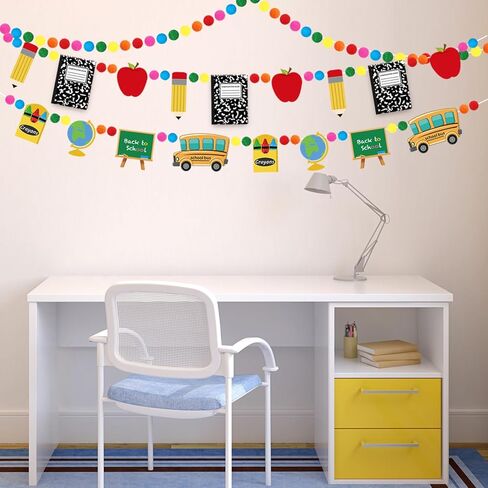 3 قطع من Doumeny لافتة كرة من اللباد للعودة إلى المدرسة، قلم رصاص من Apple Notebook، لافتة من اللباد للترحيب بالعودة إلى المدرسة، لافتة زينة للفصل الدراسي للمنزل، اليوم الأول من لوازم الحفلات المدرسية in Kuwait