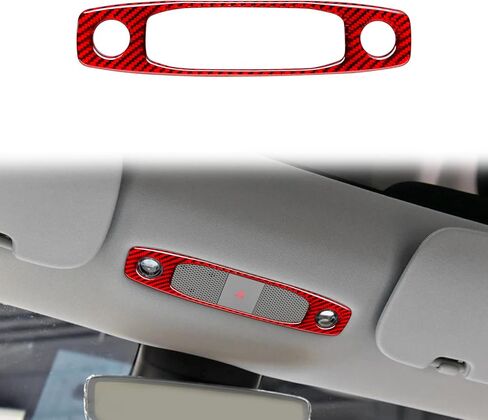 Carbon Fiber Front Roof Reading Light Frame Trim Cover Compatible with Tesla Model 3 2017 2018 2019 2020 2021 2022 Interior Accessories Red in Saudi Arabia