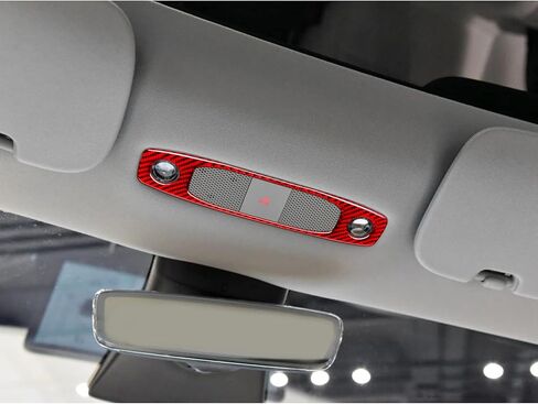 Carbon Fiber Front Roof Reading Light Frame Trim Cover Compatible with Tesla Model 3 2017 2018 2019 2020 2021 2022 Interior Accessories Red in Saudi Arabia