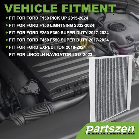Cabin Air Filter Fit for Ford Expedition 2018-2024 F150 Pick up F250 F350 F450 2015-2024 for Lincoln Navigator 2018-2023 Replaces FP92 FP79 CAF1953P FL3Z19N619A in Saudi Arabia