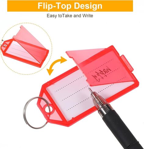 200 Pcs Plastic Key Tags with Labels, Key Labels with Ring and Label Window, Keys Identifiers for Luggage, Colored Keys Tags USB Drive, Backpack,8 Assorted Colors in Saudi Arabia
