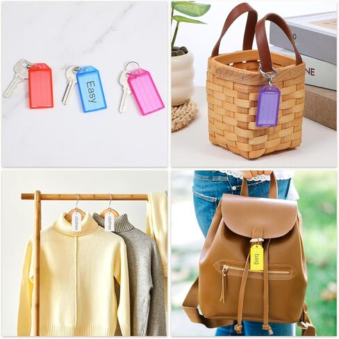 200 Pcs Plastic Key Tags with Labels, Key Labels with Ring and Label Window, Keys Identifiers for Luggage, Colored Keys Tags USB Drive, Backpack,8 Assorted Colors in Saudi Arabia
