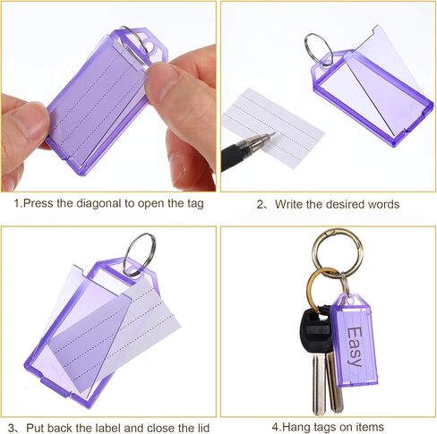 200 Pcs Plastic Key Tags with Labels, Key Labels with Ring and Label Window, Keys Identifiers for Luggage, Colored Keys Tags USB Drive, Backpack,8 Assorted Colors in Saudi Arabia