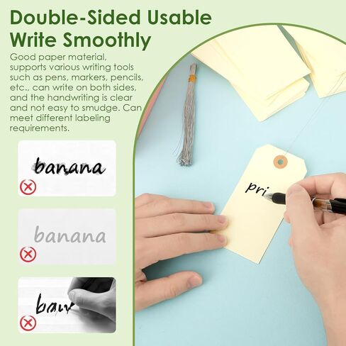 300 قطعة من العلامات مع الأسلاك، 4 3/4 بوصة × 2 3/8 بوصة علامات شحن فارغة علامات سلك الأسعار للكتابة عليها، ملصقات شحن المعدات مانيلا علامات تعليق مع سلسلة لإصلاح المخزون وآلات قطع غيار ملابس المرآب والأمتعة in Kuwait