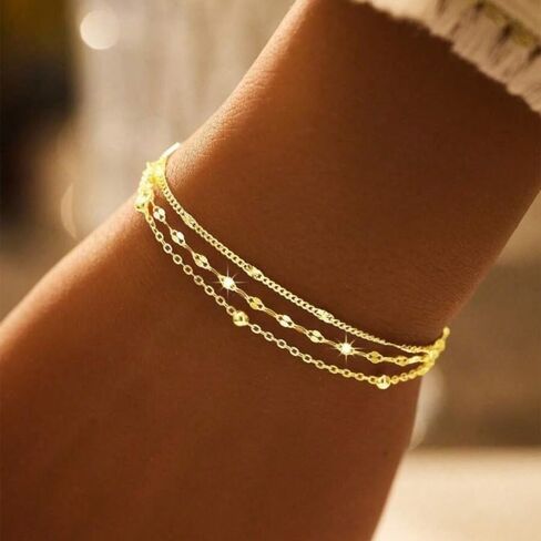 S925 Silver Bohemian Bracelet for Women, Multi-Layered Chain Necklace, Hypoallergenic Jewelry in Saudi Arabia
