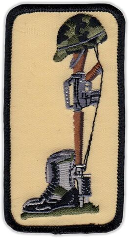 Motorcycle Jacket Embroidered Patch - Military Field Cross Marker - Vest, Cut, Leathers - 4" x 2" in Kuwait