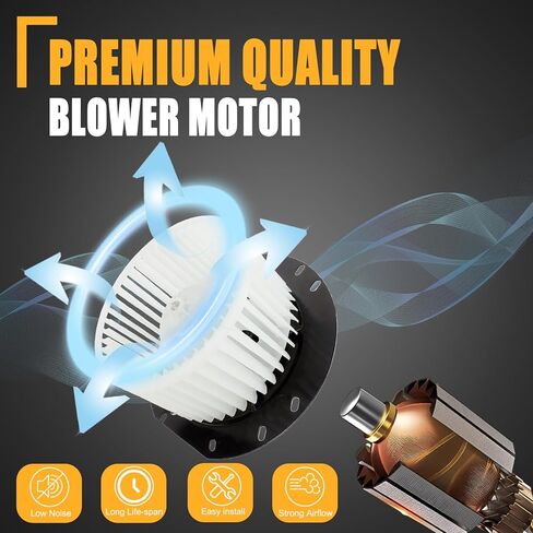 GSPSCN 700022 محرك منفاخ تيار متردد مع مروحة لـ 1997-2016 Ford E150 E250 E350 E450 E-150 E-250 E-350 E-450 Econoline Club Wagon Super Duty Van - محرك منفاخ سخان HVAC يستبدل # 75890، PM290,3010059 in Kuwait