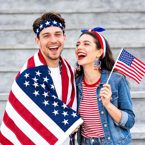 أقراط الرابع من يوليو للنساء، حلق يوم الاستقلال الوطني، إكسسوارات أقراط أكريليك للذكرى السنوية الـ 250 للولايات المتحدة الأمريكية لفكرة هدية in Kuwait