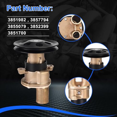 مضخة المكره لمياه البحر الخام 3857794 تناسب محرك فولفو Penta HU Thru WT 1995-1999 3.0 4.3 5.0 5.7 GS NC GL GLI GLI GSI استبدال 3851982، 3855079، 3852399 in Saudi Arabia