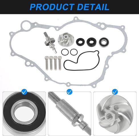AUTOVIC Water Pump Gasket Seal Bearing Repair Kit for Yamaha 04-13 YZ450 Impeller Billet Shaft Complete Redo Kit Gasket Bearing Rebuild Set in Saudi Arabia