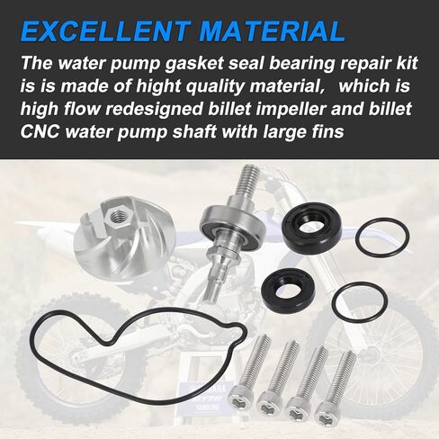 AUTOVIC Water Pump Gasket Seal Bearing Repair Kit for Yamaha 04-13 YZ450 Impeller Billet Shaft Complete Redo Kit Gasket Bearing Rebuild Set in Saudi Arabia