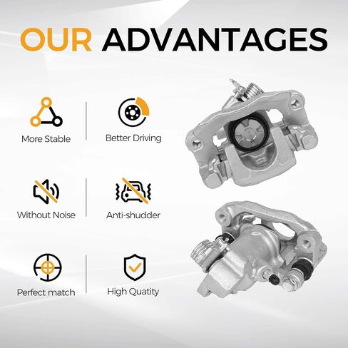 PAROD Rear Disc Brake Caliper Fit for 2005-2006 Hyundai Elantra,For 2005-2009 Kia For Spectra,For 2005-2009 Kia For Spectra5, Single Piston, Rear Left&Right,Replace for 19B3302 19B3303 in Saudi Arabia