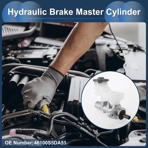 Brake Master Cylinder Reservoir No.46100S5DA51 for Honda Civic 2001-2005 Hydraulic Master Cylinder Silver Tone,White Aluminum Alloy,Plastic 1 Pc in Saudi Arabia