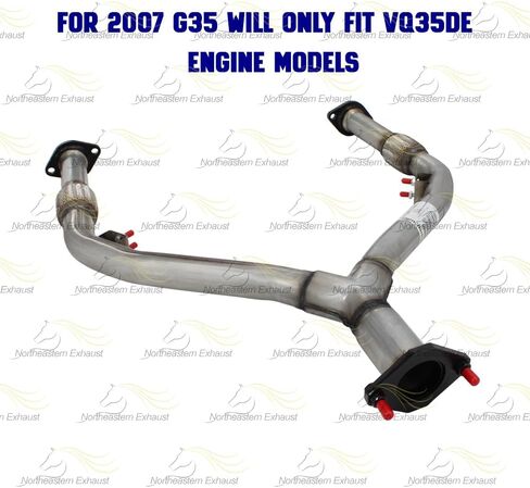 عادم فليكس Y-Pipe متوافق مع 2007-2008 إنفينيتي G35 3.5L | ستانلس ستيل | العادم الشمالي الشرقي | تتضمن مجموعة الحشايا والترباس المجانية | استبدال مباشر مناسب in Saudi Arabia