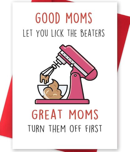 Funny Mother’s Day Card for Wife, First Birthday Card for Mom, Unique Mothers Day Cards Gifts for Women, Cute Mother Birthday Card from Daughter Son in Kuwait