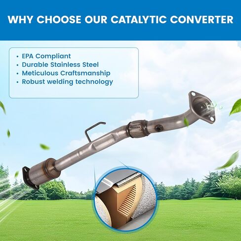 المحول الحفاز الخلفي مع استبدال الحشية لنيسان ألتيما 2002 2003 2004 2005 2006 2.5L 4WD 642280 المحول الحفاز المباشر (متوافق مع وكالة حماية البيئة) in Kuwait