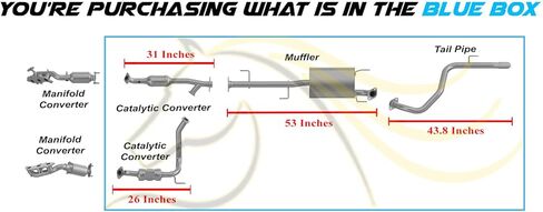 Exhaust Pair of Catalytic Muffler Tail Pipe Kit Compatible for 2007-2012 FJ Cruiser 4.0L | EPA-Approved | Stainless Steel | Northeastern Exhaust | Includes Gaskets and Spring Bolt Kit in Saudi Arabia