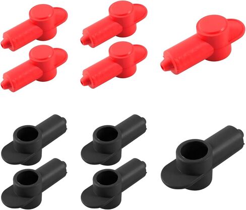 10PCS Silicone Terminal Covers, Terminal Insulating Protector Caps for Alternator Battery Stud Power Junction Blocks, Terminals Stud Cover Insulating Boots Fits 18-10 AWG Wire in Saudi Arabia