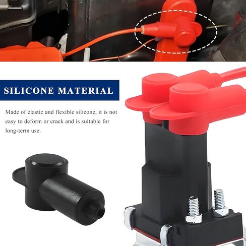 10PCS Silicone Terminal Covers, Terminal Insulating Protector Caps for Alternator Battery Stud Power Junction Blocks, Terminals Stud Cover Insulating Boots Fits 18-10 AWG Wire in Saudi Arabia