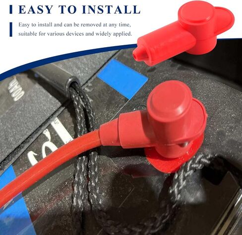 10PCS Silicone Terminal Covers, Terminal Insulating Protector Caps for Alternator Battery Stud Power Junction Blocks, Terminals Stud Cover Insulating Boots Fits 18-10 AWG Wire in Saudi Arabia