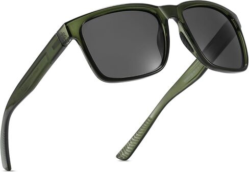 نظارات شمسية رياضية للرجال مستقطبة للحماية من الأشعة فوق البنفسجية بإطار TR90 مربع عصري كبير الحجم لقيادة الجولف وصيد الأسماك والجري in Kuwait