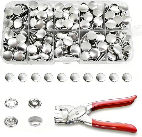 150 Sets Metal Snap Buttons with Pliers, 600 PCS Multicolor Mixing Hollow Sewing Snap Fasteners for DIY Crafting Clothing (9.5mm) in Saudi Arabia