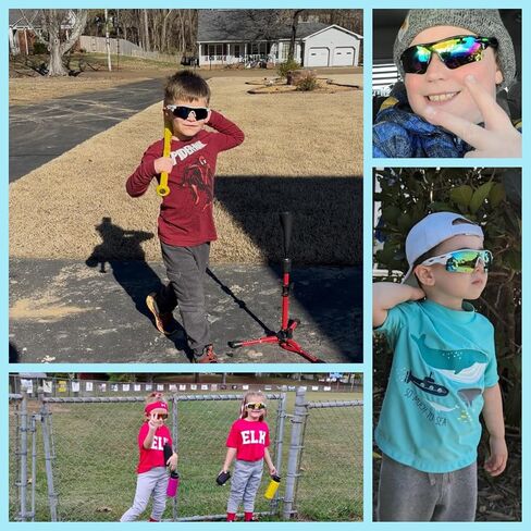 3PACK Kids Sports Sunglasses for Age 3-12,Lightweight Frame Boys Baseball Sunglasses Girls Softball Youth Cycling in Saudi Arabia