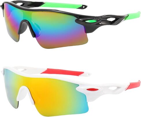 3PACK Kids Sports Sunglasses for Age 3-12,Lightweight Frame Boys Baseball Sunglasses Girls Softball Youth Cycling in Kuwait
