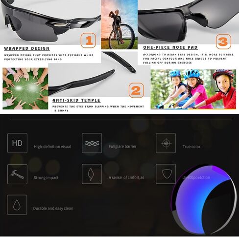 3PACK Kids Sports Sunglasses for Age 3-12,Lightweight Frame Boys Baseball Sunglasses Girls Softball Youth Cycling in Saudi Arabia