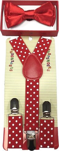 حمالة ربطة عنق للأطفال للأولاد والبنات (أحمر مع نقطة بيضاء) in Kuwait