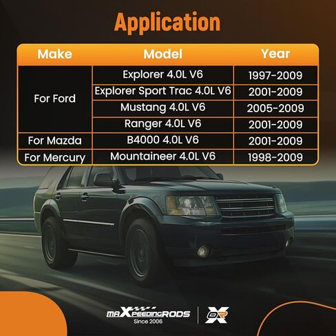 مجموعة سلسلة توقيت المحرك 17 قطعة من maxpeedingrods مع دليل الموتر SOHC V6 4.0L لسيارة Ford Mercury Mazda Explorer 97-09 Ranger 01-09 Mountaineer 98-09 Mustang 05-09 B4000 01-09 يستبدل 9-0398S 76117 in Saudi Arabia