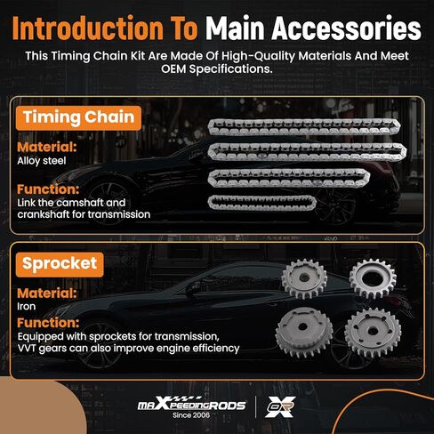 مجموعة سلسلة توقيت المحرك 17 قطعة من maxpeedingrods مع دليل الموتر SOHC V6 4.0L لسيارة Ford Mercury Mazda Explorer 97-09 Ranger 01-09 Mountaineer 98-09 Mustang 05-09 B4000 01-09 يستبدل 9-0398S 76117 in Saudi Arabia