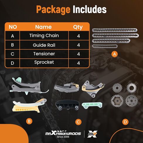 مجموعة سلسلة توقيت المحرك 17 قطعة من maxpeedingrods مع دليل الموتر SOHC V6 4.0L لسيارة Ford Mercury Mazda Explorer 97-09 Ranger 01-09 Mountaineer 98-09 Mustang 05-09 B4000 01-09 يستبدل 9-0398S 76117 in Saudi Arabia